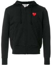 COMME DES GARÇONS PLAY - Comme Des Garçons Play Zip - Front Heart Logo Hoodie Sweatshirt - Lyst