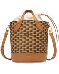 Bally - Pennant Logo-Print Bucket Bag - Lyst