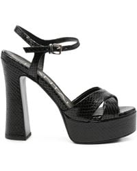 Chantal - Pitone Snakeskin-Effect Heeled Sandals - Lyst