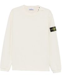 Stone Island - Button-Detail Sweater With Logo Patch On The Shoulder - Lyst