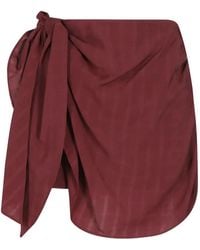 Isabelle Blanche - Check-Pattern Knot-Detail Skirt - Lyst