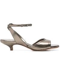 LORENA PAGGI - Metallic-Leather Sandals - Lyst