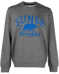 Sun 68 - Logo-print Cotton Sweatshirt - Lyst