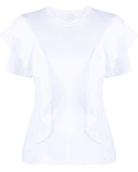Chloé - Ruffled Cotton T-Shirt - Lyst
