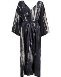 Voz - Abstract-Pattern Print V-Neck Dress - Lyst