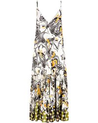Dries Van Noten - Jurk Met Ruches En Print - Lyst