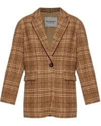 Isabel Marant - Limiza Checkered Wool Coat - Lyst