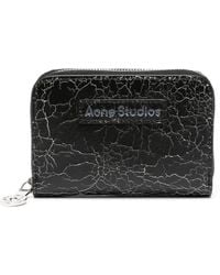 Acne Studios - Logo-patch Cracked Leather Wallet - Lyst