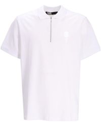 Karl Lagerfeld - Embroidered-logo Stretch-cotton Polo Shirt - Lyst