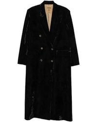 Uma Wang - Manteau En Velours Froissé À Boutonnière Croisée Lassie - Lyst