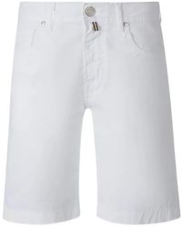 Jacob Cohen - Short En Jean À Patch Logo - Lyst