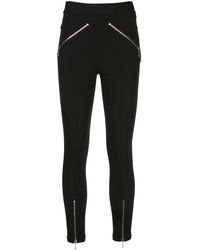 T By Alexander Wang High-waisted Chain Zipper Skinny Trousers - Black