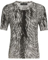 Dolce & Gabbana - Fur-Print Top - Lyst