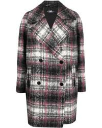 Karl Lagerfeld - チェック ダブルコート - Lyst