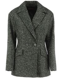 Max Mara - Blazer En Tweed À Boutonnière Croisée - Lyst