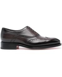 Santoni - Leather Lace-up Brogues - Lyst