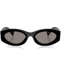 Miu Miu - Logo Oval-Frame Sunglasses - Lyst