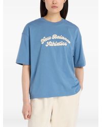 New Balance - Linear Heritage Logo-Print T-Shirt - Lyst