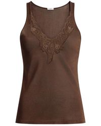 Balmain - Knit Vest Top With Lace - Lyst