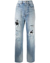 Balenciaga - Ripped Detail Denim Jeans - Lyst