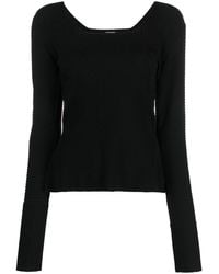 By Malene Birger - Ribbed-effect Square-neck Jumper - Lyst