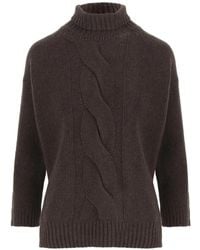 Bruno Manetti - Cable-Knit Turtleneck Sweater - Lyst