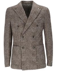 Brando - Double-Breasted Prince Of Wales-Check Blazer - Lyst