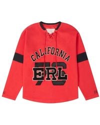 ERL - Lace-Up Logo-Embroidered Sweater - Lyst