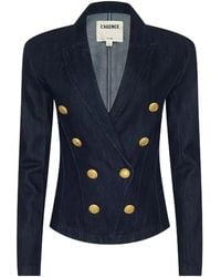 L'Agence - Structured Double-Breasted Blazer - Lyst