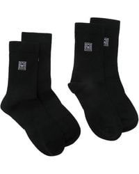 TOTEME - Monogram-Embroidered Socks (Pack Of Two) - Lyst