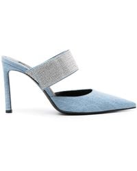 Sergio Rossi - Mules Sr Paris vaqueros con tacón de 100 mm - Lyst