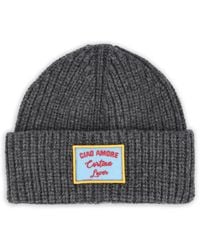Giada Benincasa - Gerippte Beanie mit Logo-Patch - Lyst