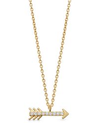 Astley Clarke - Arrow Halskette aus 14kt recyceltem Gelbgold mit Diamanten - Lyst