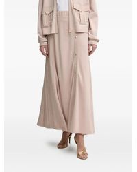 Liu Jo - Midi-Rok Met A-Lijn, Plooien En Knoopdetail - Lyst