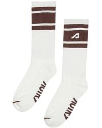 Autry - Stripe-Detail Logo Socks - Lyst