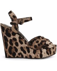 Dolce & Gabbana - Bianca 90mm Wedge Sandals - Lyst