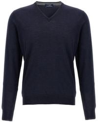 Barba Napoli - V-Neck Wool Sweater - Lyst