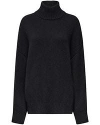 Another Tomorrow - Ribbed-Trim Turtleneck Sweater - Lyst