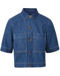Veronica Beard - Spruce Short-Sleeve Denim Shirt - Lyst