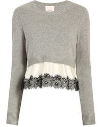 Cinq À Sept - Jersey Zyla con ribete de encaje - Lyst