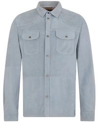 Moorer - Chest Pockets Leather Shirt - Lyst