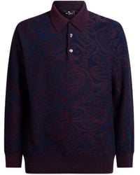 Etro - Wollen Poloshirt Met Jacquard - Lyst