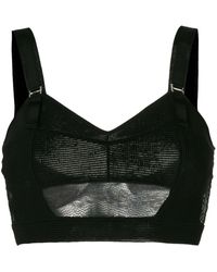 Alexander McQueen Bralette-style Mesh Top - Black