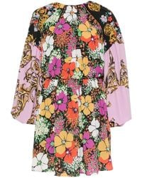 Versace Jeans Couture - Floral-Print Mini Dress - Lyst