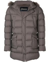 Herno - Patch Pocket Fur-Trimmed Puffer Coat - Lyst