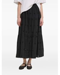 Desigual - Eyelet-Embroidered Tiered Maxi Skirt - Lyst