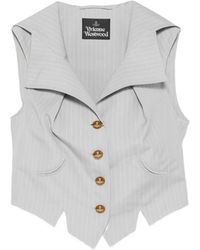 Vivienne Westwood - Meryl Pinstripe Buttoned Sleeveless Waistcoat - Lyst