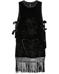 Hui Milano - Abito Corto Seem Con Frange - Lyst
