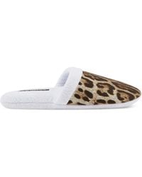 Dolce & Gabbana - Leopard-Print Terry Slippers - Lyst