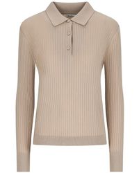 Max Mara - Ribbed Collared Polo Top - Lyst